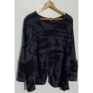 Dress to Kill Womens Gray Black Boho Artsy Sweater Size OSFM Lagenlook Hippie